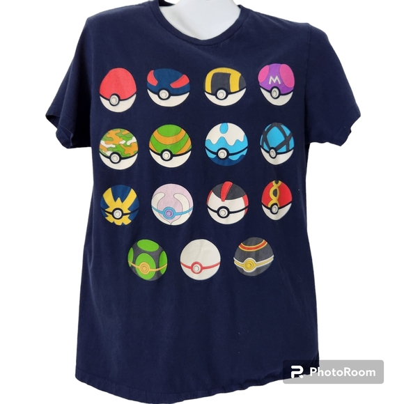 Pokemon 15 Poke Balls Black Graphic Unisex All Cotton Short Sleeve T-Shirt M - Picture 11 of 12